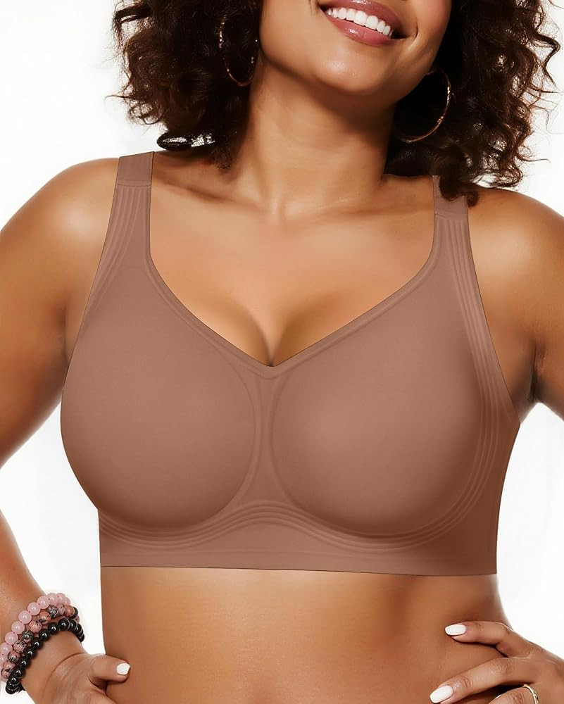 OEAK Womens Wireless Jelly Bra Plus Size Supportive Seamless Bras Full Coverage Push Up Comfortab... | Amazon (US)