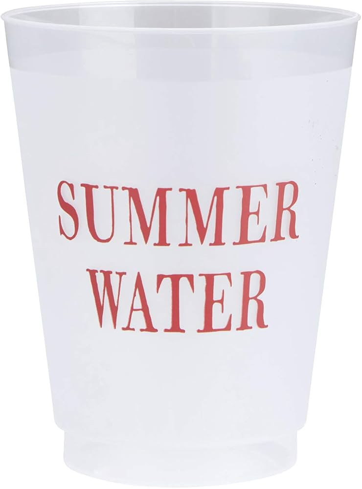 Summer Water Clear Plastic Cup Set, Cute Cups for Beach Vacations and Pool Parties, Set of 8, 16 ... | Amazon (US)