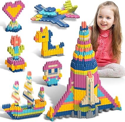 Kids 1120pcs Building Blocks Set Educational STEM Building Toy, Construction Block Toys Set Learn... | Amazon (US)