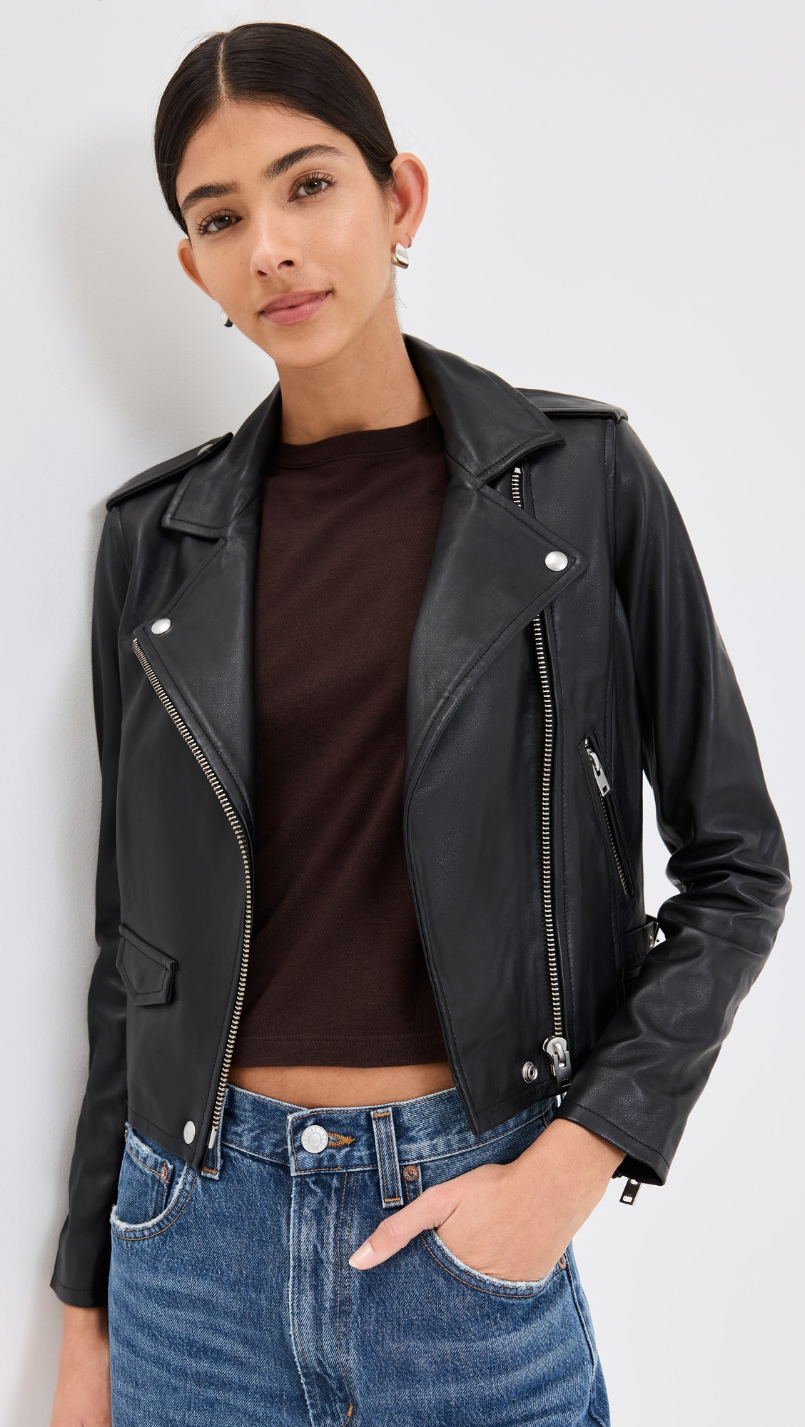 IRO Ashville Leather Jacket Black 38 | Shopbop