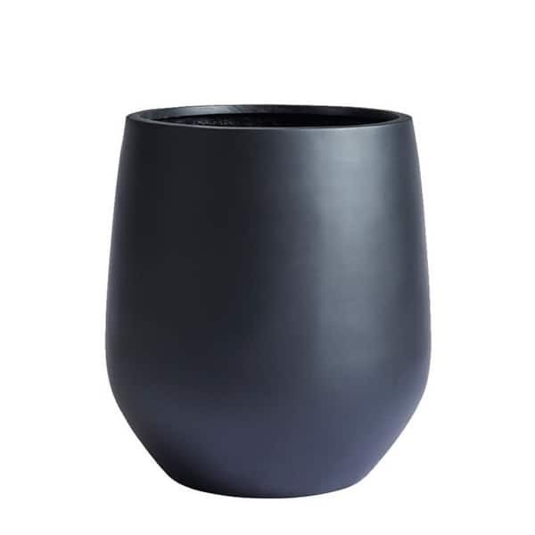 DreamPatio La Mirada 1-Piece Fiberstone Tappered Planter - 11x11x12 - Black | Bed Bath & Beyond