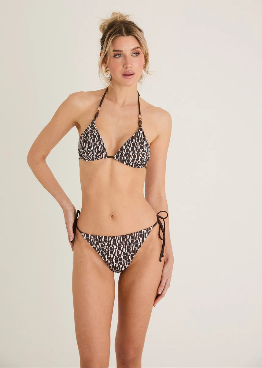 CHAIN PRINT BIKINI BOTTOMS - BROWN | WAT The Brand