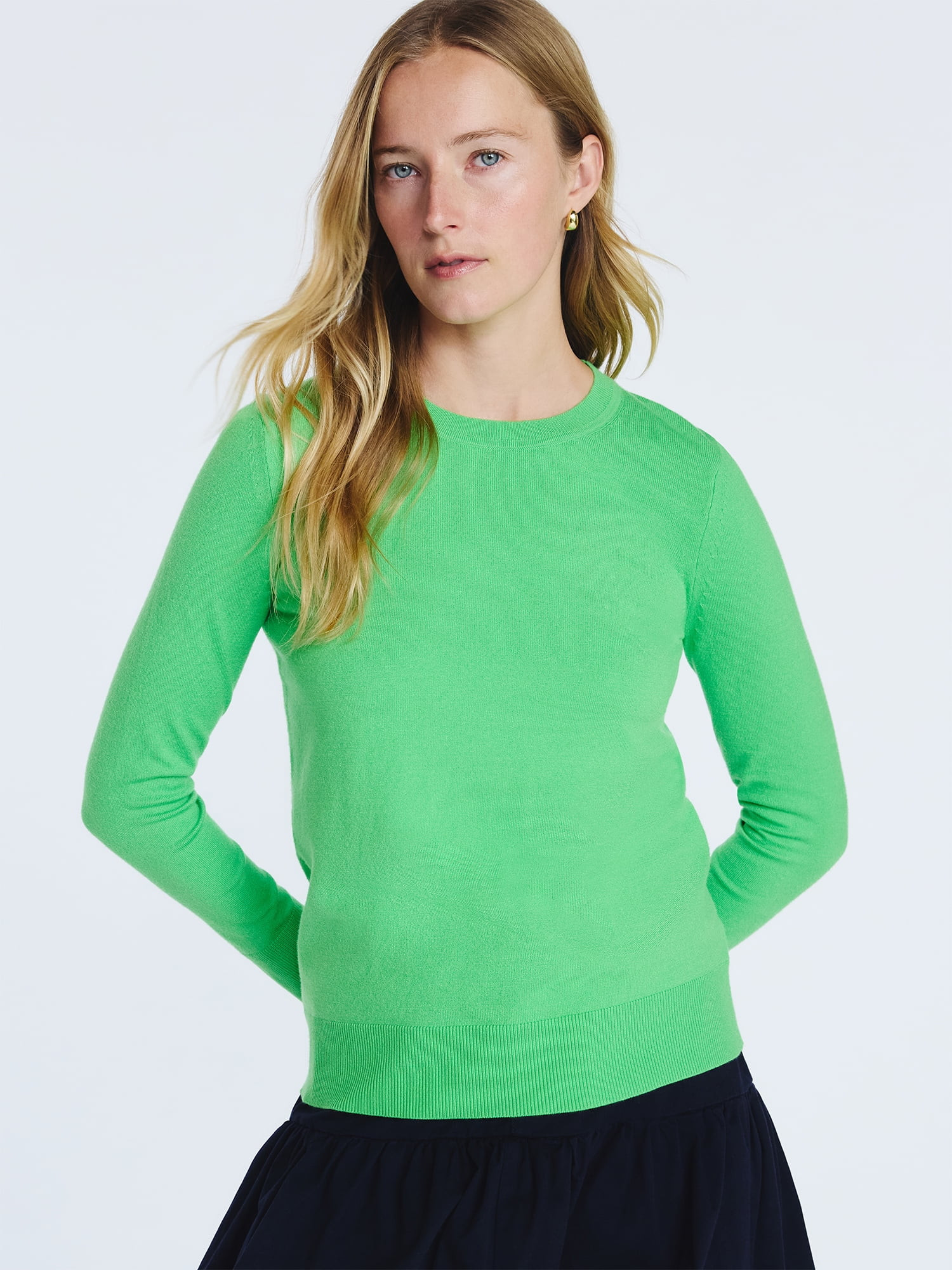 Free Assembly Women's Cozy Yarn Crewneck Sweater with Long Sleeves, Lightweight, Sizes XS-XXL | Walmart (US)