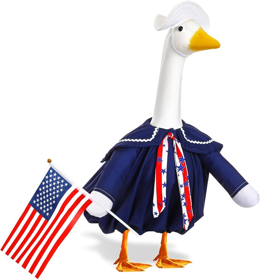 4th of July Goose Outfit Set Patriotic Lawn Porch Goose Clothes American Flag Goose Costume Indep... | Amazon (US)