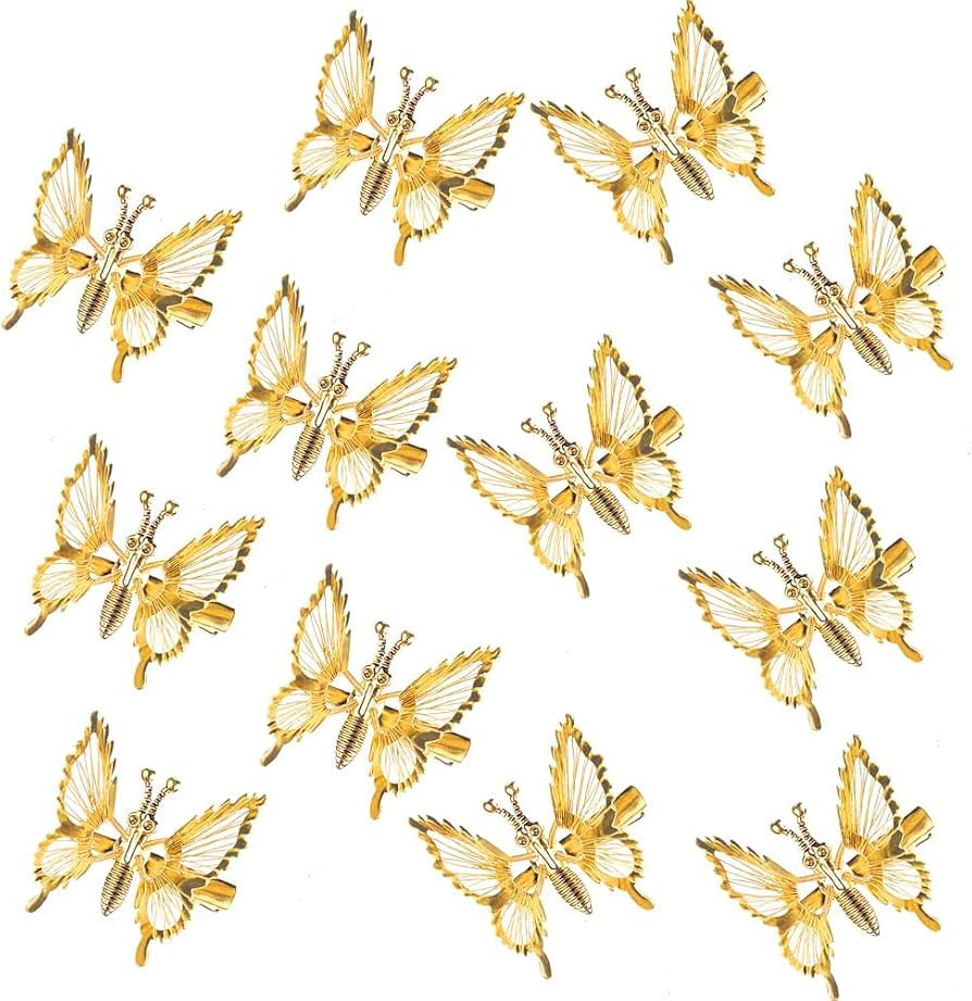 Kachanaa 12 Pcs 3D Moving Butterfly Hair Clips for Women Metal Hollow Hair Pins Cute Hair Barrett... | Amazon (US)