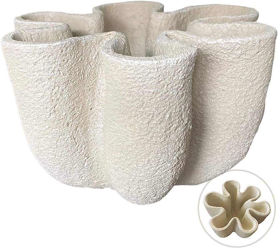 Nico Curvy Decorative Bowl Fluted Vase Home Decor Accents for Living Room Styling Coffee Table Bo... | Amazon (US)
