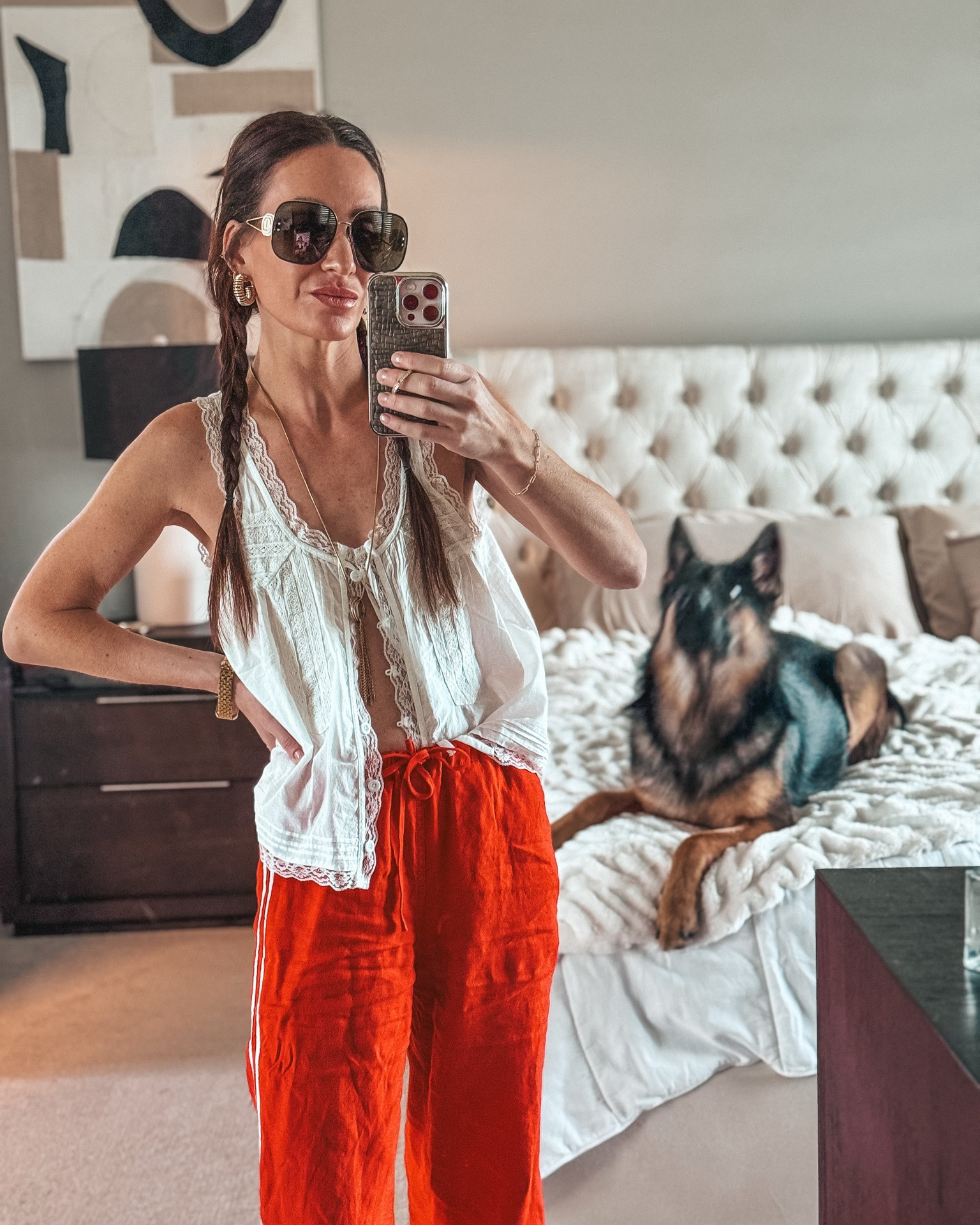 Madewell Linen Pants + Amazon Lace Top

Easy summer outfit with Madewell bottoms and an Amazon lace top. The red pants make it feel fun, but the white lace keeps it soft and effortless.

Madewell pants, red linen pants, Amazon lace top, white lace vest, summer outfit, vacation outfit, casual summer style, beachy outfit, resort outfit, easy summer outfit, linen pants outfit, white flip flops, oversized sunglasses

#LTKootd #LTKOver40