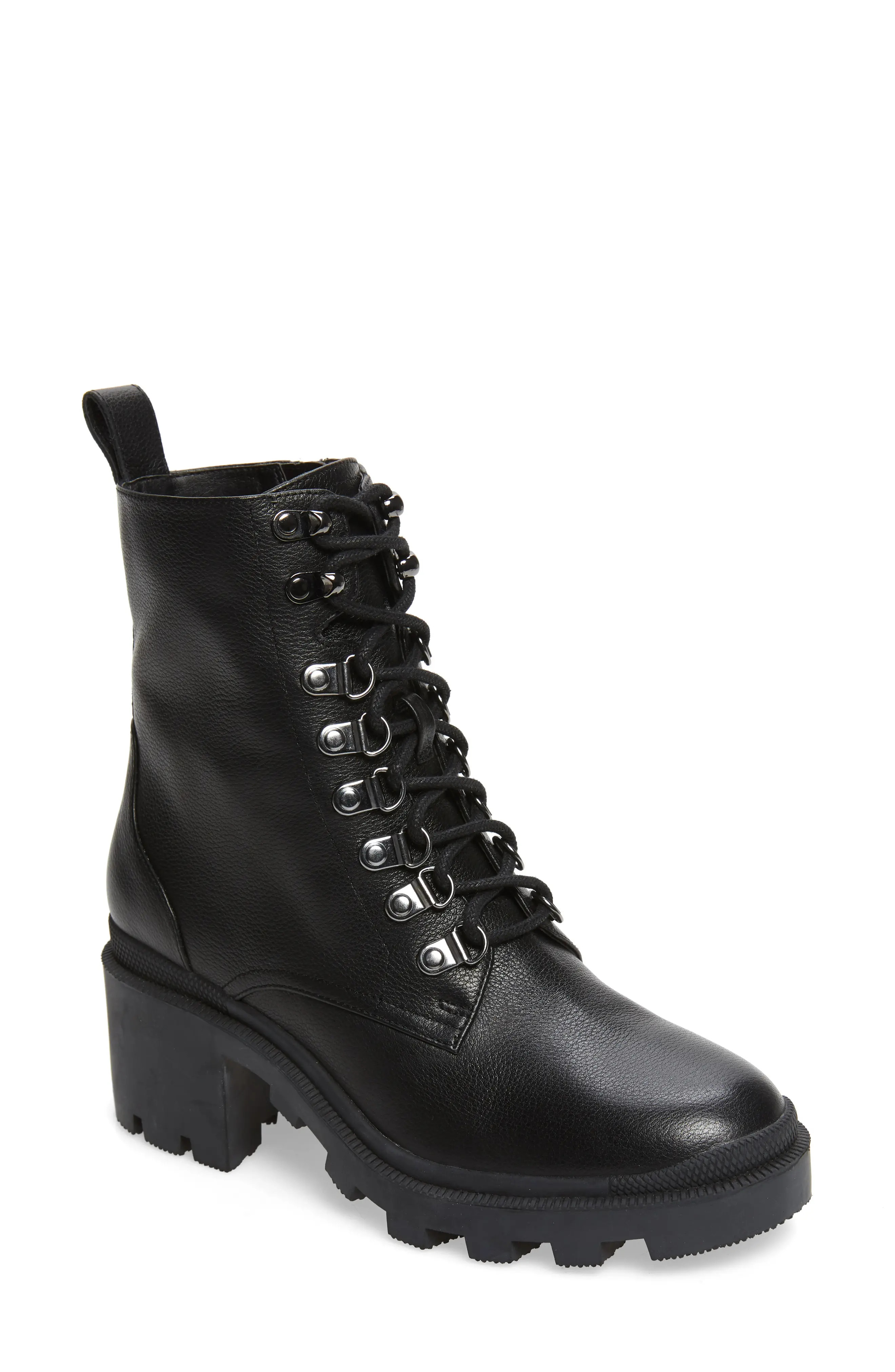 Women's Bp. Taylor Block Heel Combat Boot, Size 8.5 M - Black | Nordstrom