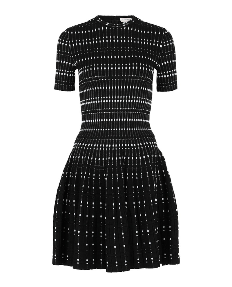 Women's Alexander McQueen Stitch Dot Fit & Flare Dress in Black White | StockX