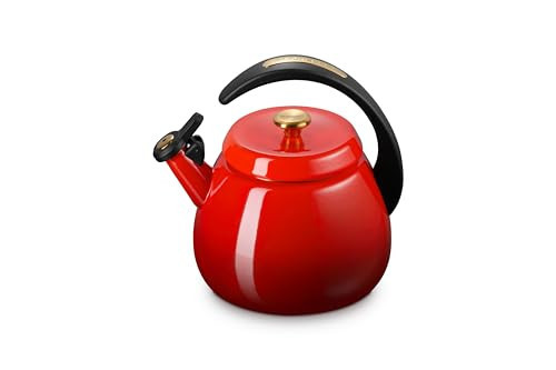 Le Creuset Enamel On Steel Signature Cloche Kettle, 2.2 qt., Cerise with Gold Knob | Amazon (US)