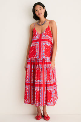 Red Sailboat Bandana Drop Waist Dress | Tuckernuck (US)