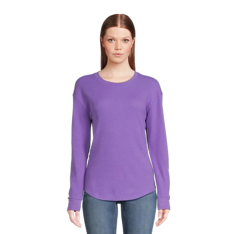 Time and Tru Women's Thermal Top with Long Sleeves, Sizes S-3XL | Walmart (US)