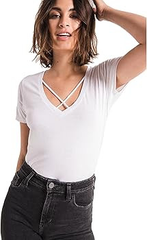 Women's The Crossroads Tee V Criss Cross Neck | Amazon (US)