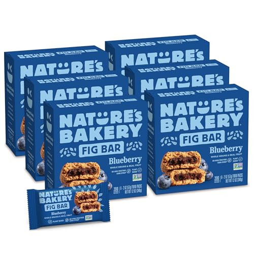 Nature’s Bakery Whole Wheat Fig Bars, Blueberry, Real Fruit, Vegan, Non-GMO, Snack bar, 6 Count (Pack of 6) | Amazon (US)