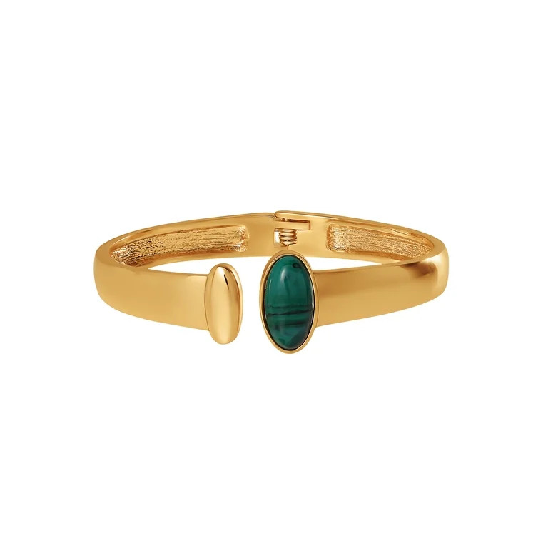Jessica Simpson Women's Cuff Bracelet with Green Stone | Walmart (US)