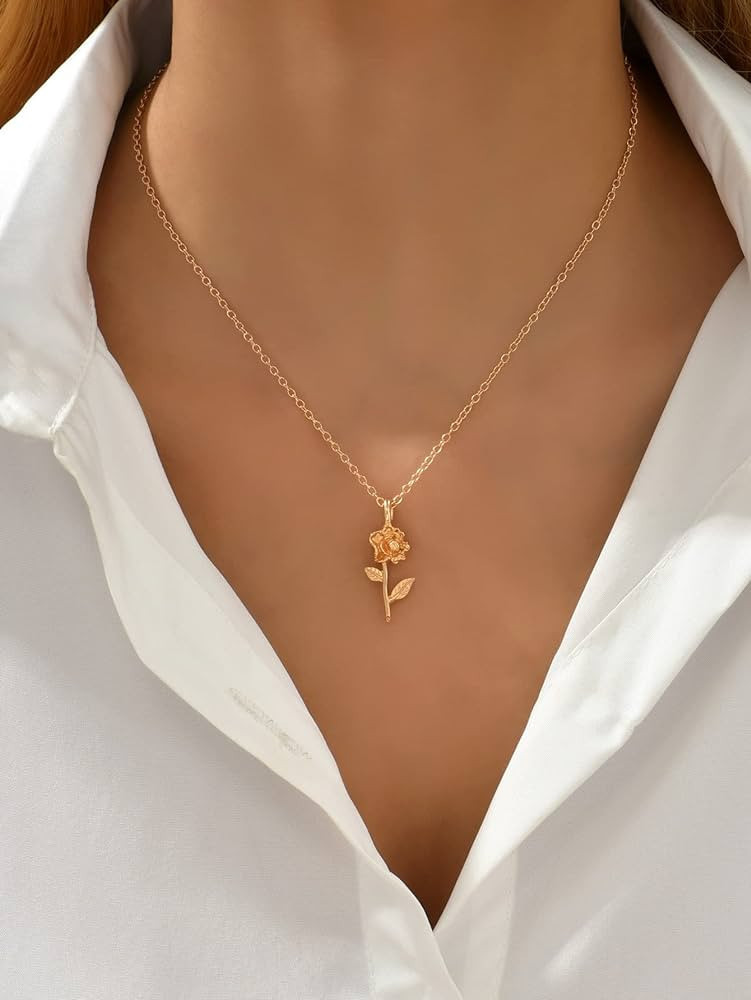 SITENG Necklaces for Women Necklace for Men Flower Charm Necklace | Amazon (US)