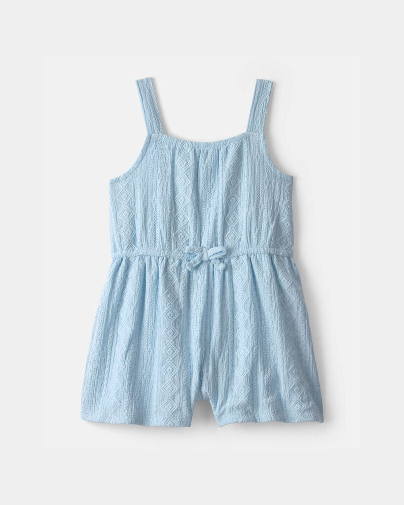 Carter's toddler girl textured romper 3T Light Blue | Carter's Inc