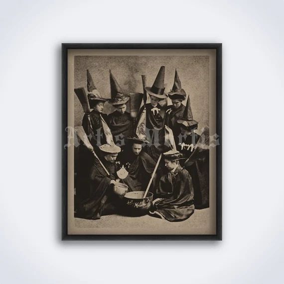 Witches Cooking  Vintage Halloween Photo Print Poster - Etsy | Etsy (US)