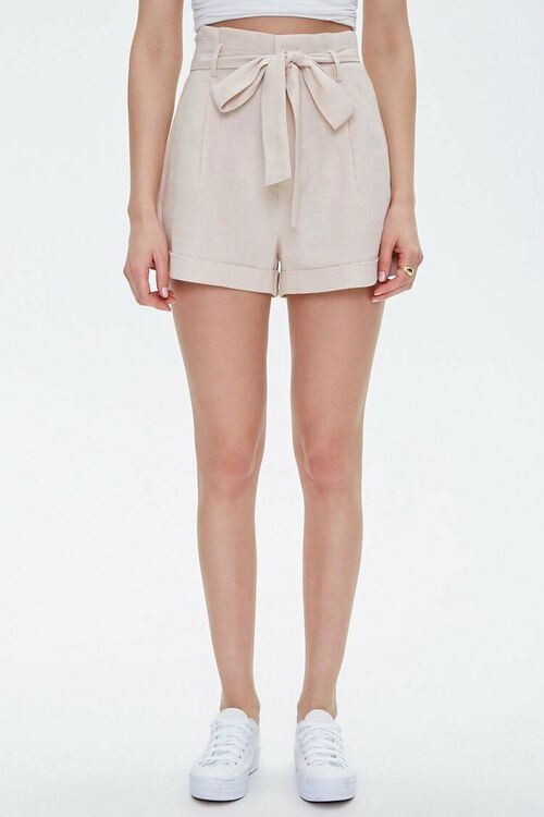 Cuffed Belted Paperbag Shorts | Forever 21 (US)