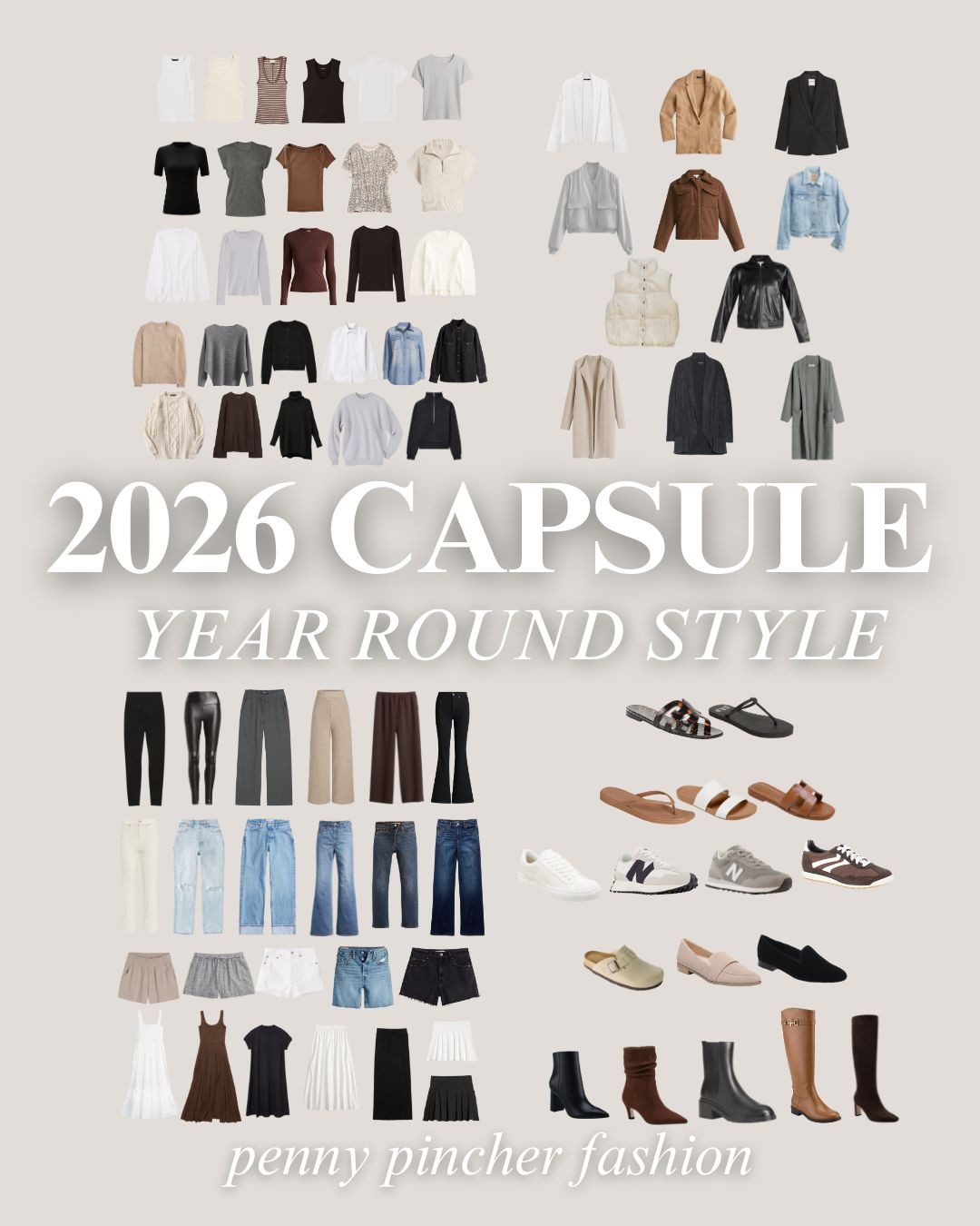 2026 year round capsule wardrobe!! Full details can be found on my blog! I’ll be linking everything there and on my LTK! 

Follow along as we style 365 outfits throughout 2926 with this capsule wardrobe.

#LTKootd #LTKFindsUnder100 #LTKgrwm