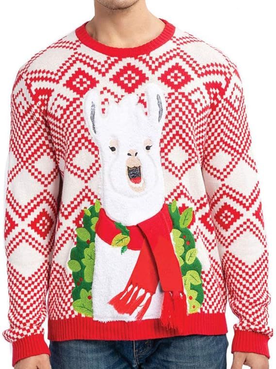 JOYIN Men's Christmas Fuzzy Llama Alpaca Ugly Sweater for Holiday or Birthday Gift | Amazon (US)