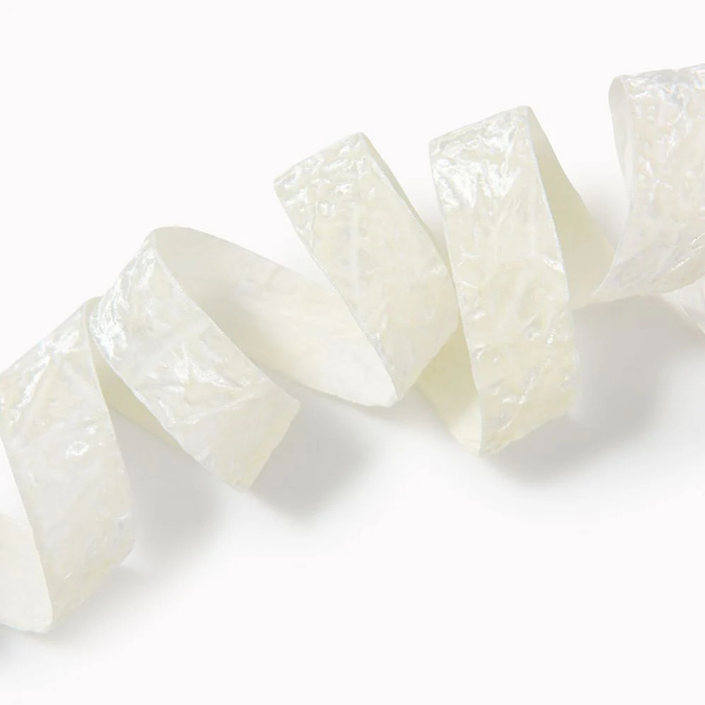 Cream Crushed Velvet 1" 5YD | Paper Source