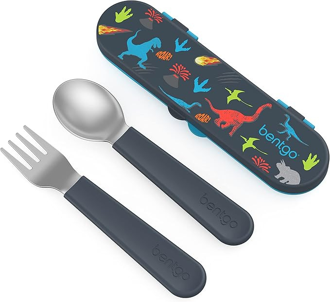 Bentgo® Kids Stainless Steel Utensil Set - Reusable Fork, Spoon & Storage Case - High-Grade BPA-... | Amazon (US)