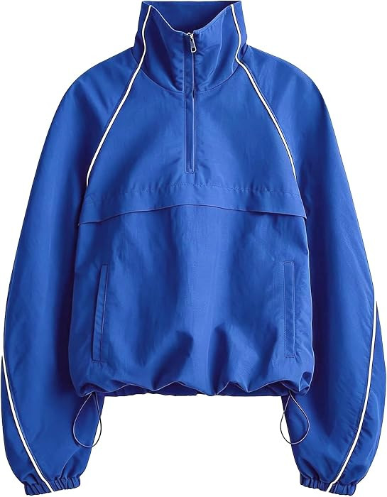 Womens Windbreaker Jacket Lightweight Zip Up Stand Collar Athletic Windproof Workout Outdoor Jack... | Amazon (US)