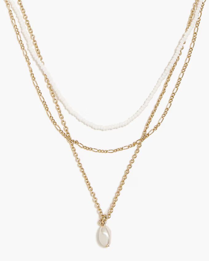 Pearl beaded layering necklace | J.Crew Factory