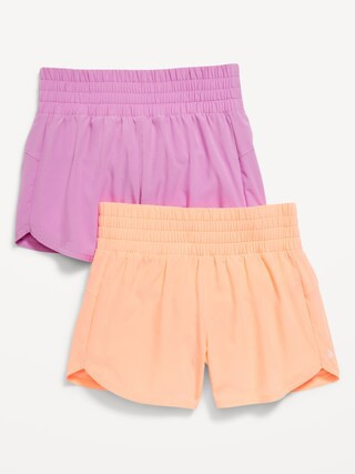 High-Waisted Dolphin-Hem Run Shorts 2-Pack for Girls | Old Navy (US)