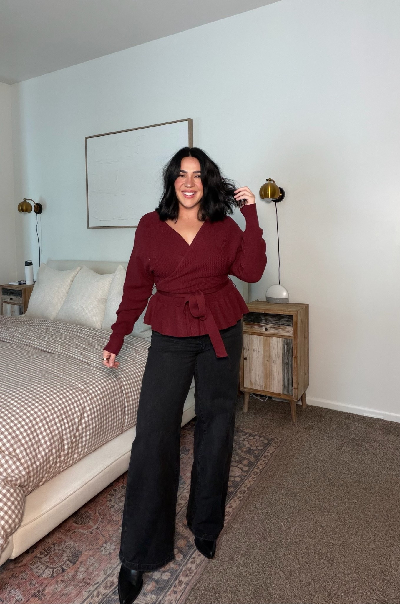 Cute, casual and comfy jeans and a sweater outfit! These jeans are amazing and so affordable. Perfect lowkey holiday outfit, winter date night outfit, or work outfit! 

Size L 

#LTKHoliday #LTKSeasonal #LTKMidsize