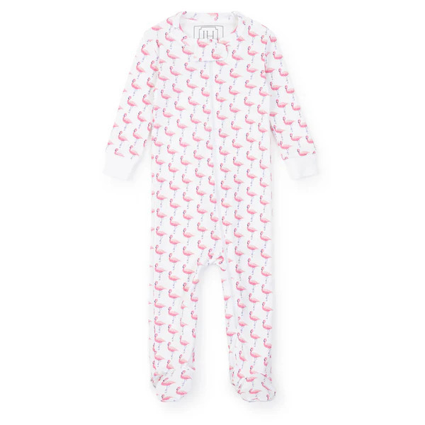 Parker Girls' Pima Cotton Zipper Pajama - Fabulous Flamingos | Lila and Hayes