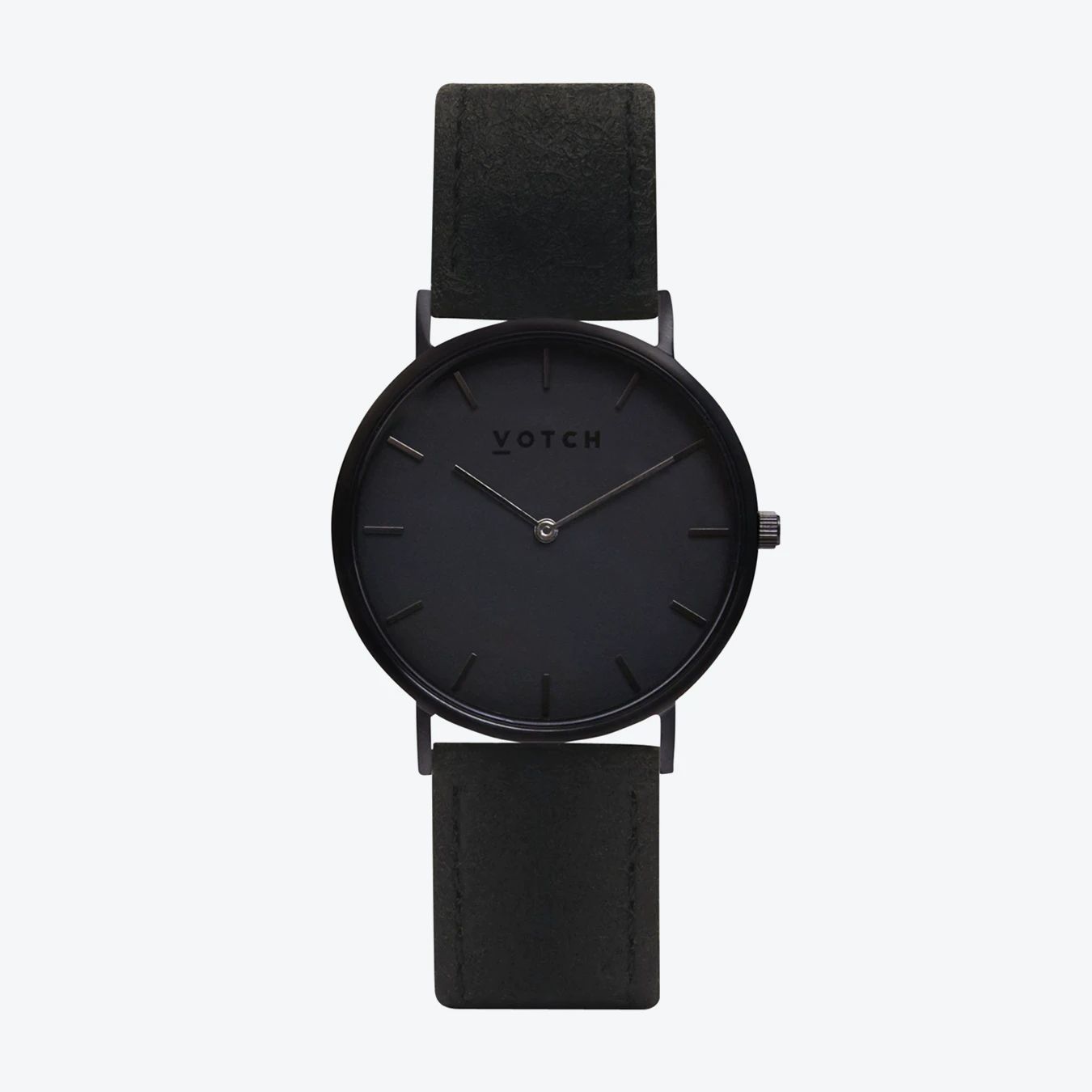 36mm Watch in Black with Pinatex Strap | Fy! (UK)