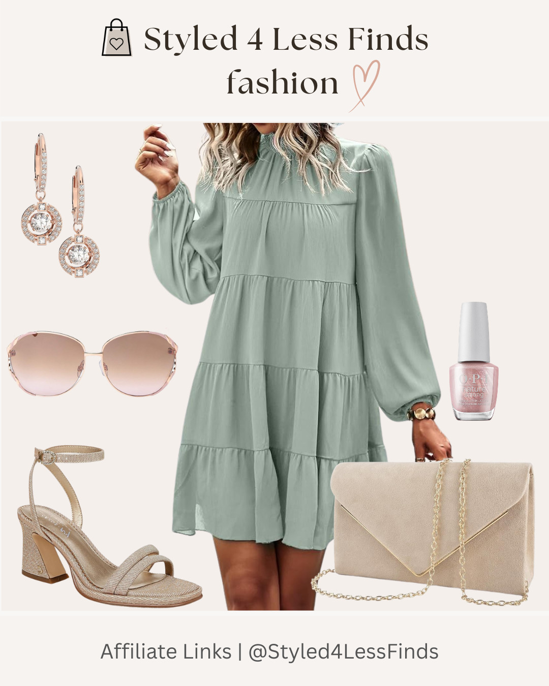 ✨ Wedding Guest Style Made Easy ✨

Looking for a pretty, polished wedding guest outfit? This soft sage tiered dress is such a beautiful choice! 💚 The feminine silhouette feels effortless while the neutral accessories keep the whole look elegant and timeless.

I love how the champagne-toned heels, clutch and delicate jewelry complement the dress without competing with it. And those statement earrings add just the right amount of sparkle! ✨

Style Tip: When wearing a soft pastel dress, keep your accessories in the same warm neutral family—champagne, nude, or soft gold—to create a sophisticated, pulled-together look. 

 #LTKcanada #LTKdresses #LTKover50style