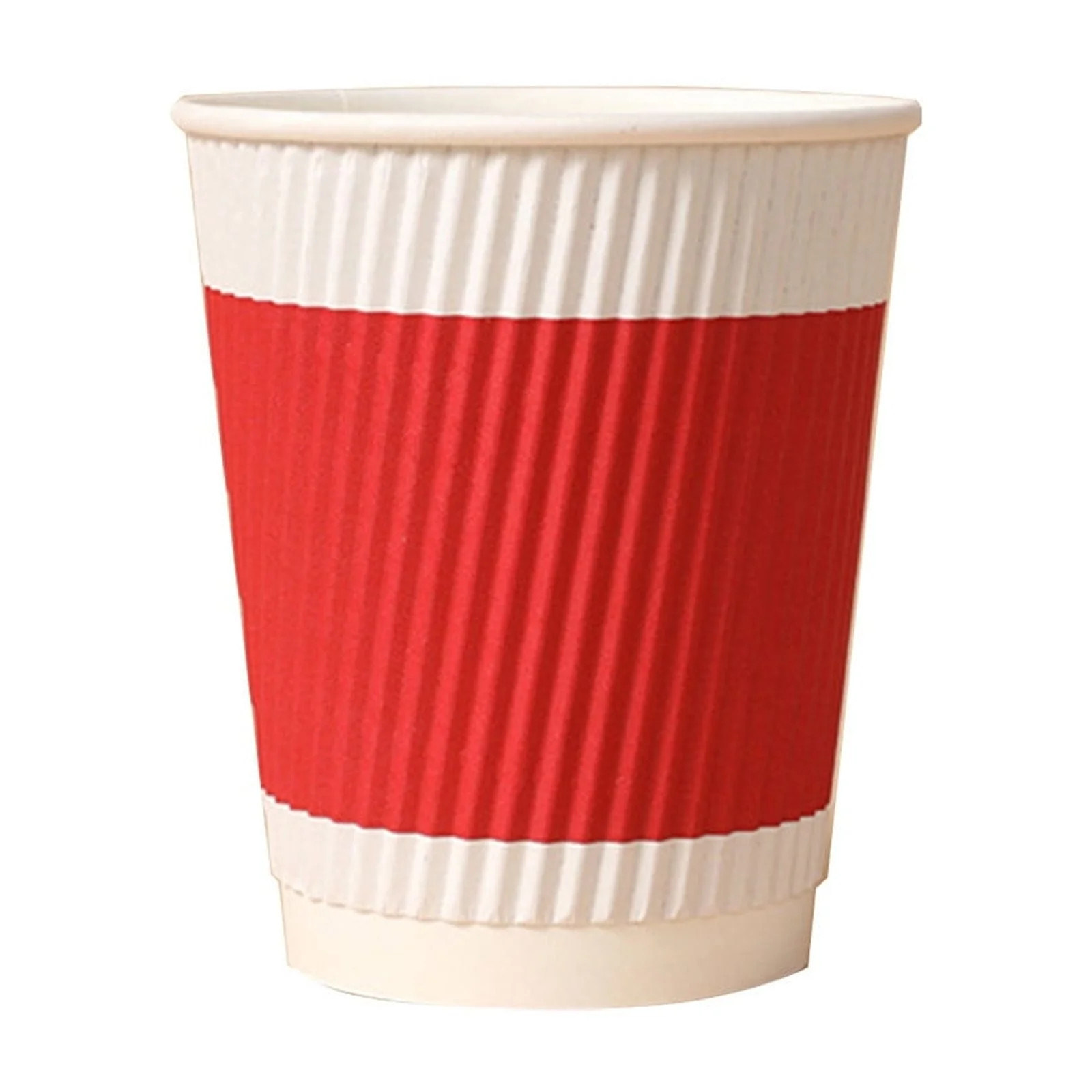 Disposable Paper Coffee Cups, Red Hot Beverage Cups with Insulated Ripple Wall, Paper Ripple Cups... | Walmart (US)