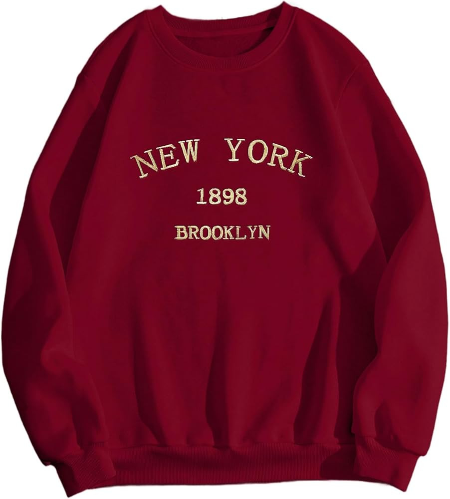 LovelyWholesale Women Graphic Crew Neck Sweatshirts Causal Long Sleeve Pullover Tops | Amazon (US)