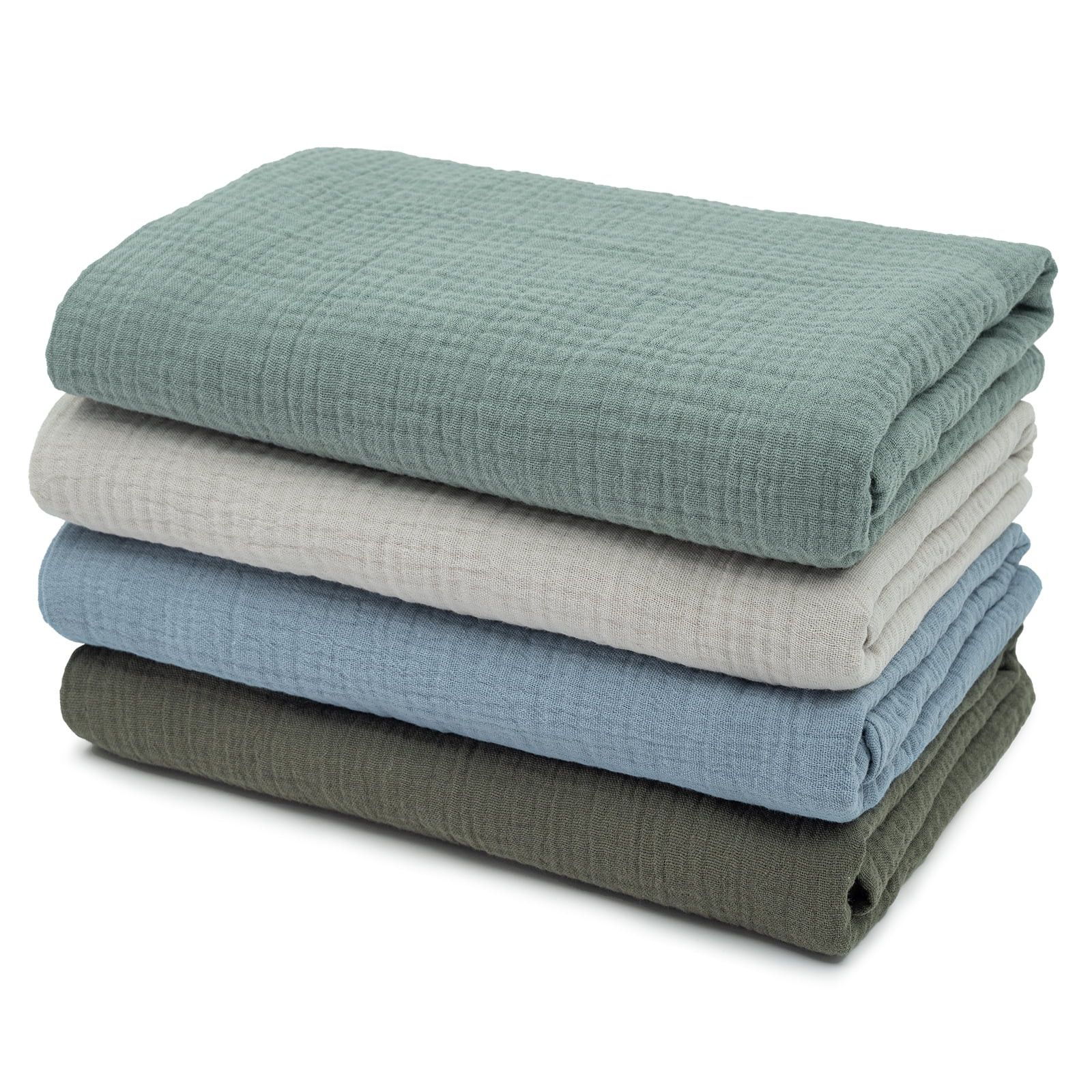 Gllquen Baby Muslin Cotton Swaddle Blankets 4-Pack for Newborn Boys Girls, 38'' x 40", Lakes | Walmart (US)