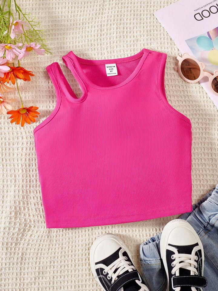 SHEIN Kids EVRYDAY Girls Cut Out Tank Top | SHEIN