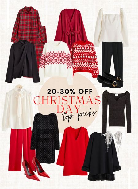 20 to 30 % off your h&m purchase if you’re an h&m member, depending on your country. There are a few items that are from Stories and Mango that are full price unfortunately, but these are suggestions to wear with the reduced items. I’ve selected some top picks that you can wear for during Christmas Day. In the Netherlands we have 2 christmas days which means two outfits even 🤯 Tip of the day: the black draped blouse! It’s my number one selling item, now reduced and still available in almost all sizes, but almost out of stock. It’s tts. So make sure you don’t size down but keep your own size. Read the size guide/size reviews to pick the right size.

Leave a 🖤 if you want to see more christmas day outfit ideas like this

#christmas outfit #christmas look #christmas jumper #christmas dress #velour dress #strass dress #rhinestone dress #red dress #black dress 

#LTKstyletip #LTKsalealert #LTKCyberweek