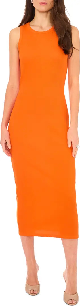 1.STATE Back Cutout Cotton Rib Midi Dress | Nordstrom | Nordstrom