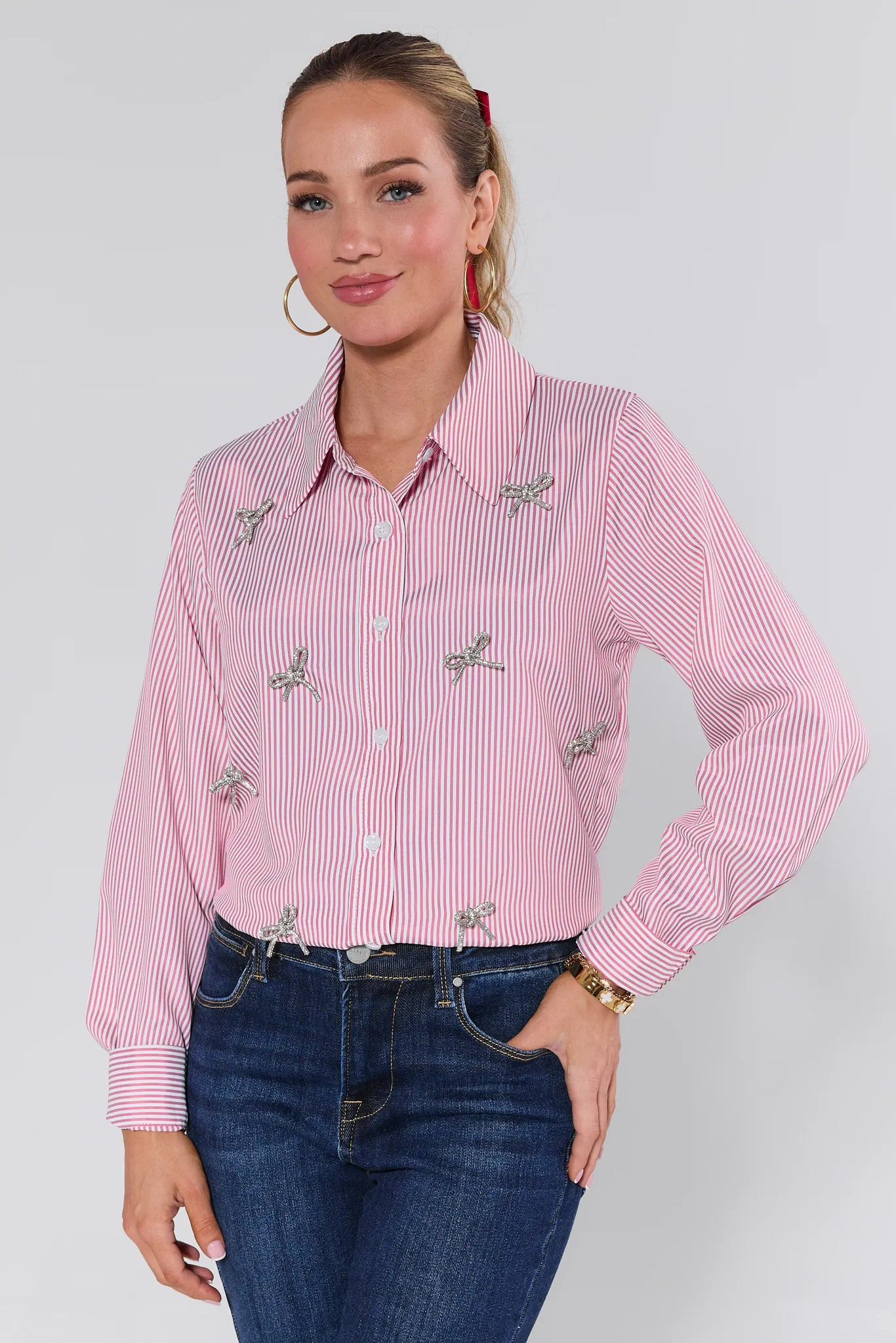 Kelly Embellished Button Up Top | Avara