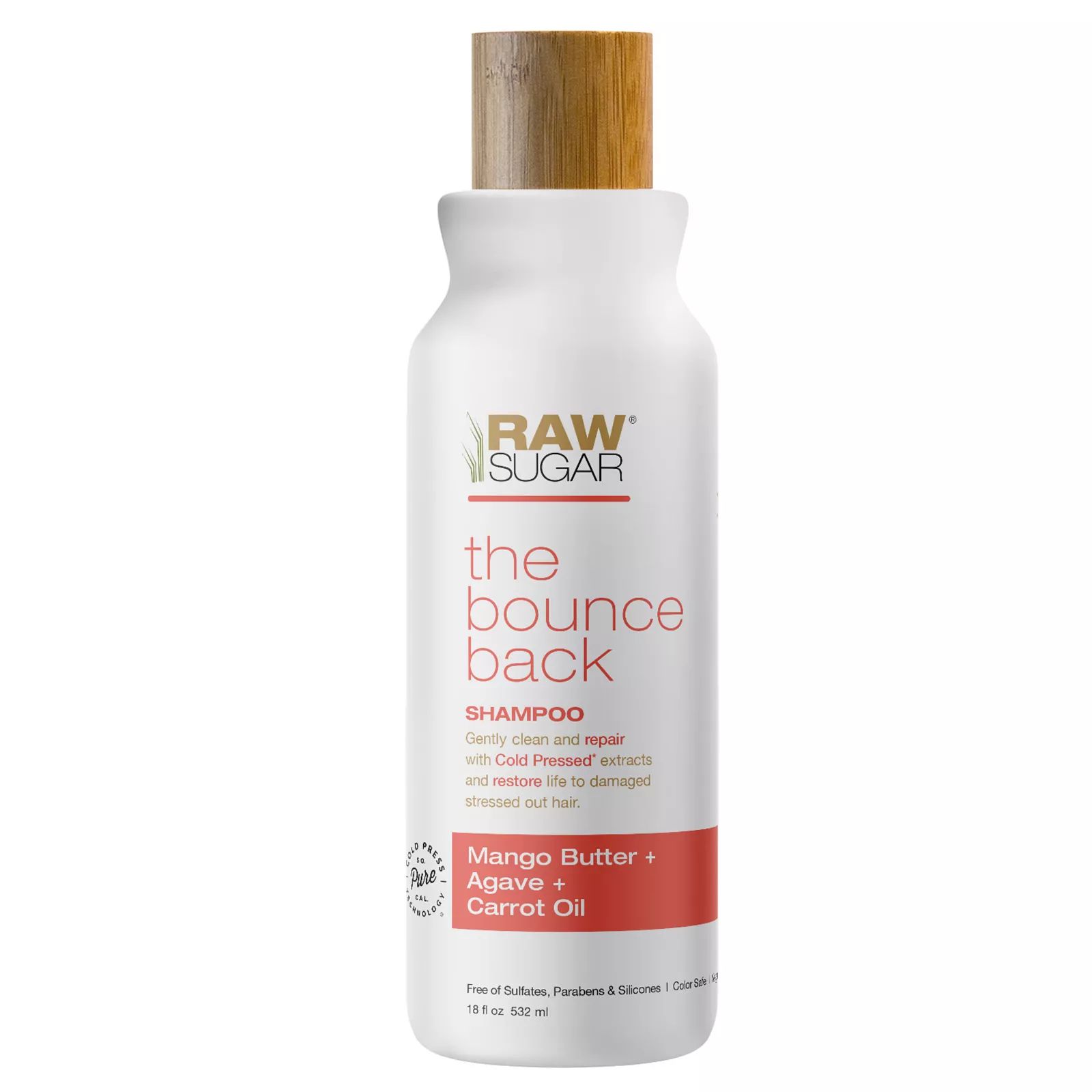 Raw Sugar Living Bounce Back Shampoo - Mango Butter + Agave + Carrot Oil, Size: 18 FL Oz, Multicolor | Kohl's