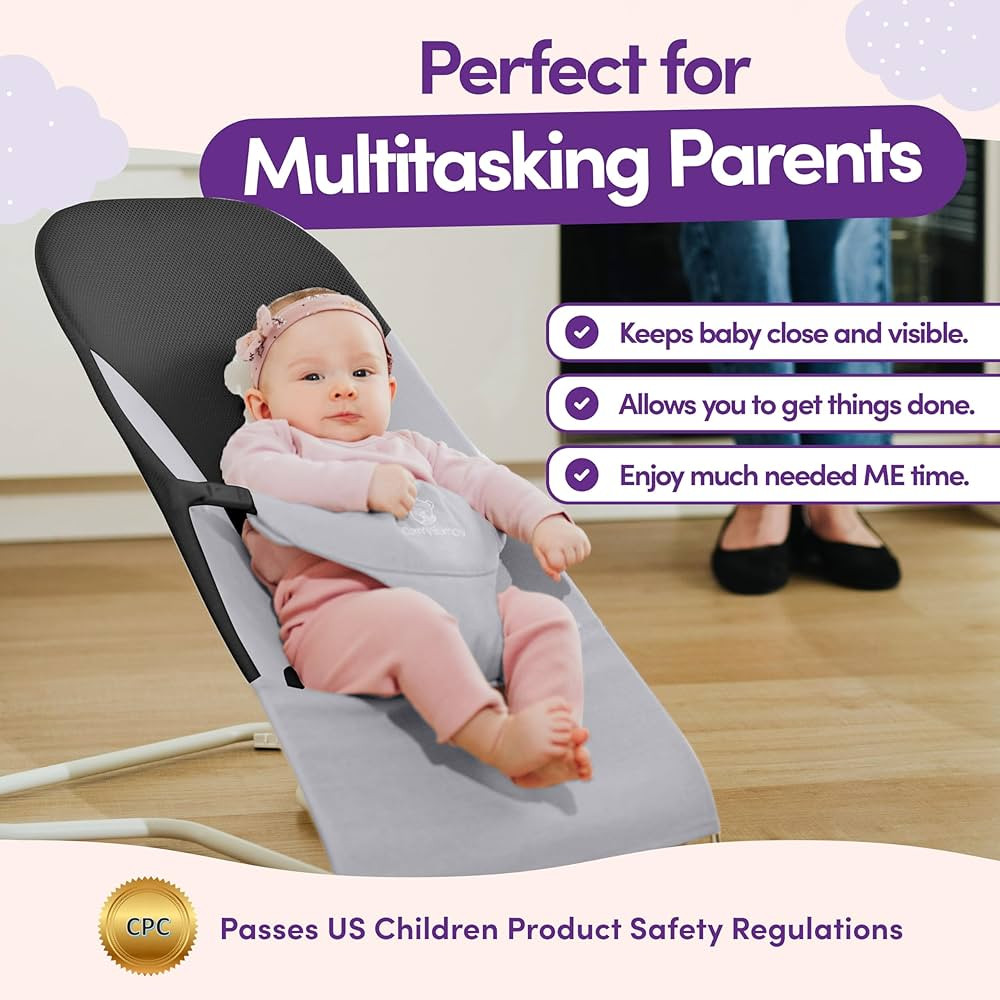 ComfyBumpy Ergonomic Baby Bouncer Seat - Bonus Travel Carry Case - Safe, Portable Bouncing Chair ... | Amazon (US)