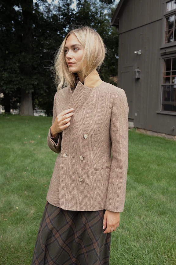 Herringbone Blazer - Chestnut | Marea