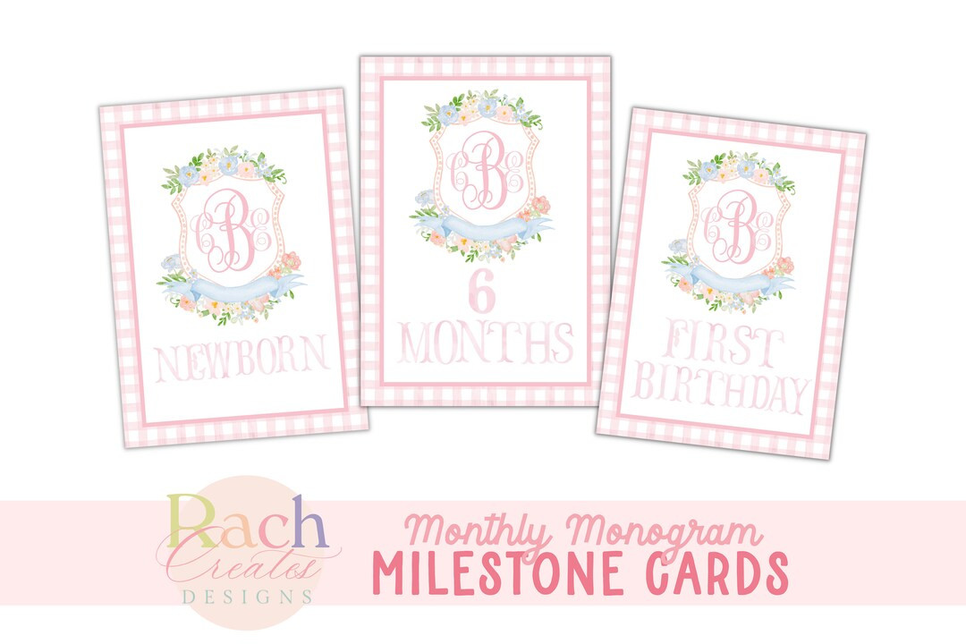 CUSTOM Girl Monthly Milestone Cards - Etsy | Etsy (US)