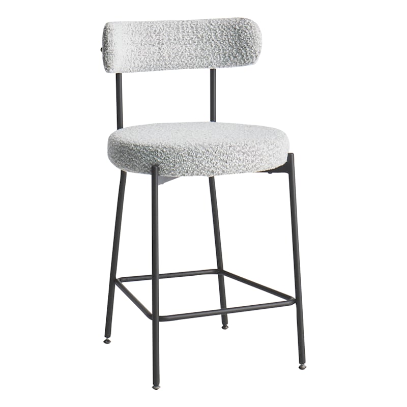 Crosby St. Harwood Counter Stool, White & Black | At Home