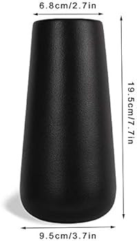 SANFERGE Ceramic Flower Vase for Home Décor Office Decoration, 8 Inch, Black | Amazon (US)