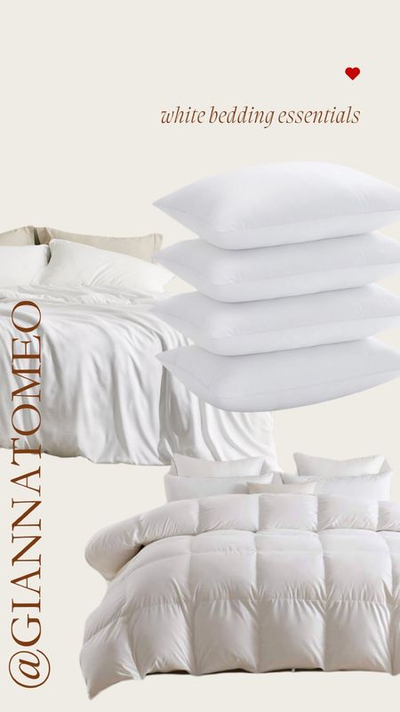 White bedding essentials from Amazon. These pillows are so comfortable they can be used as decorative or functional pillows. Very soft. Duvet insert and duvet cover. Wedding registry. New home registry. House warming gift.

#LTKwedding #LTKhome #LTKstyletip