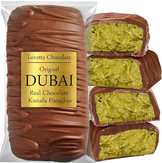 Dubai Chocolate Bar Pistachio Knafeh - Luxury Rich Milk Chocolate, Individually Wrapped Fresh, Pr... | Amazon (US)