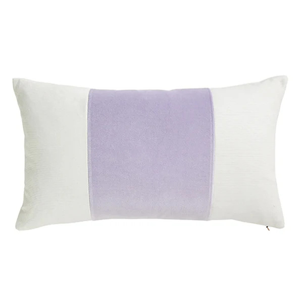 Velvet Broad Stripe Pillow in Lilac | Caitlin Wilson Design